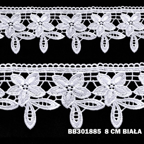 Gipiura motek numer 301885 8 cm biała