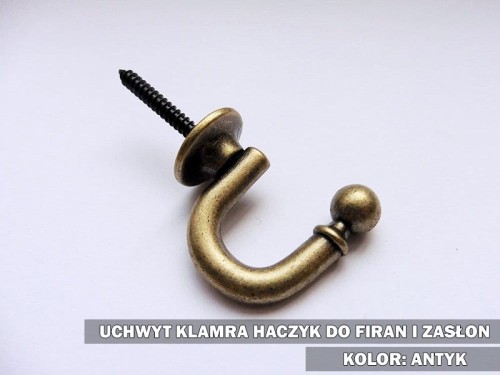 Uchwyt haczyk 45 mm antyk