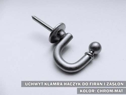 Uchwyt haczyk 30 mm chrom mat