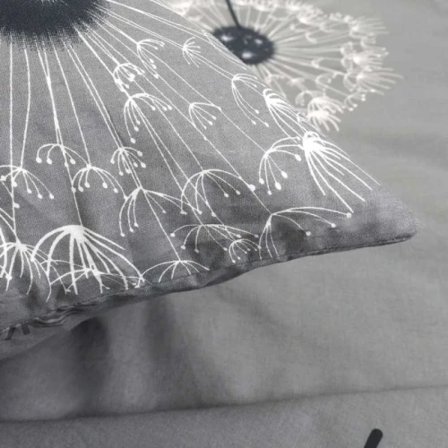 Posciel-bawelniana-140x200-Dandelion-szara-w-biale-i-czarne-dmuchawce,-Cottonlove (1).webp
