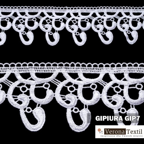 Gipiura numer 7 8 cm biała