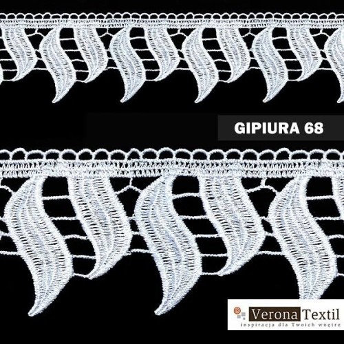 Gipiura numer 68 7 cm biała