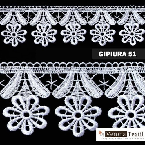 Gipiura numer 51 8 cm biała