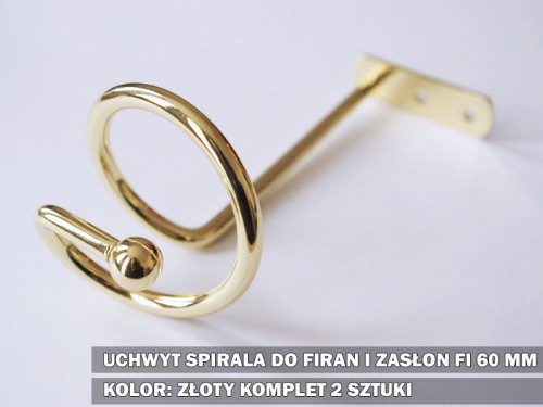 Uchwyt spirala fi 60 złoto