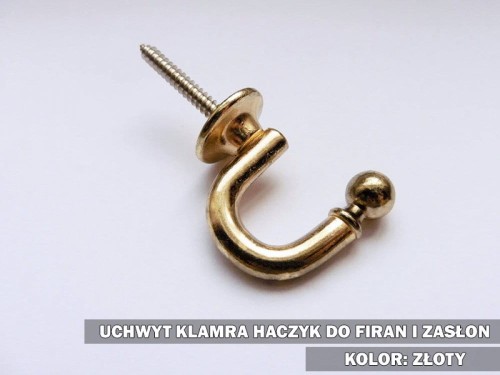 Uchwyt haczyk 35 mm złoty
