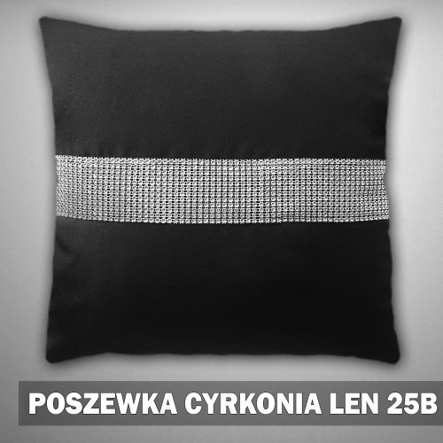 Poszewka 40x40 LEN1 25b czarny cyrkonie