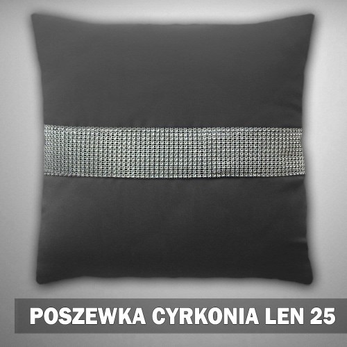 Poszewka 40x40 LEN1 25 szary ciemny cyrkonie