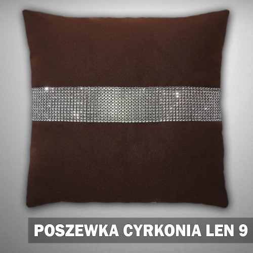 Poszewka 40x40 LEN1 9 brąz cyrkonie