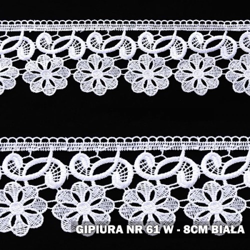 Gipiura numer 61W 8 cm biała