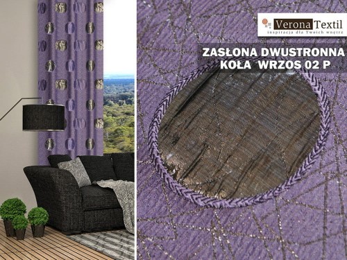 Materiał dwustronny kółka wrzosowe 140