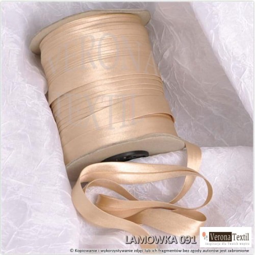 Lamowka atlasowa 091 bezowa