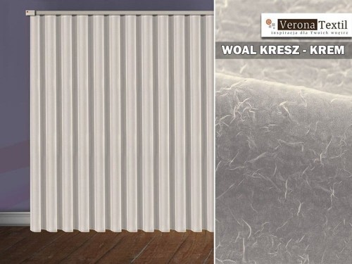 Woal kreszowany 270 cm - Ecru