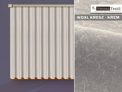 Woal kreszowany 135 cm - Ecru