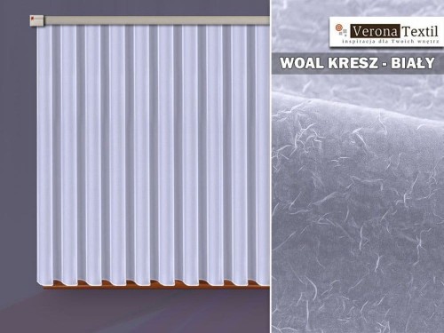 Woal kreszowany 135 cm - Biały