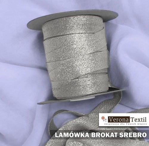 Lamówka brokatowa srebrna
