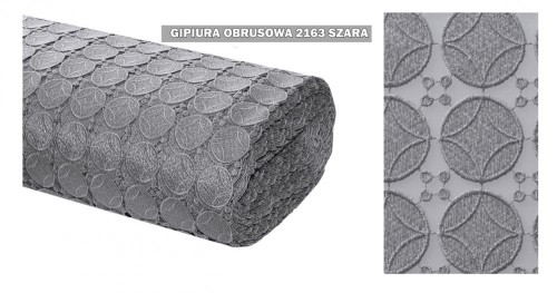 Obrus gipiurowy na metry 2163 szary 140 cm