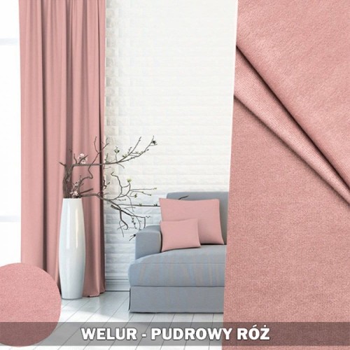 Tkanina Welur Pudrowy Róż szer 140 cm