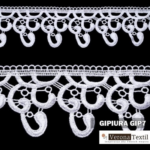 Gipiura motek numer 7 8 cm biała