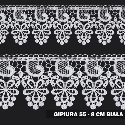 Gipiuta motek numer 55 8 cm biała