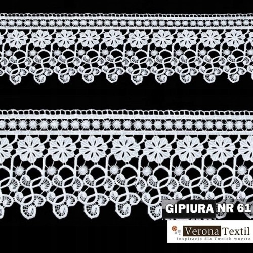 Gipiura motek numer 61 20 cm biała