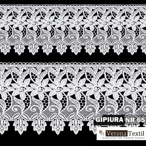 Gipiura motek numer 65 20 cm biała