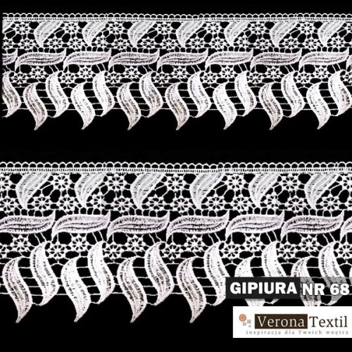 Gipiura motek numer 68 14 cm biała