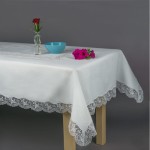 Obrus  plamoodporny z gipiurą 90x160 biały wz. 020