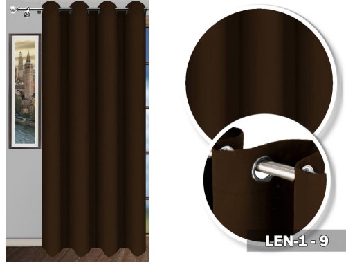 Zasłona LEN 1 250x145 brąz na przelotkach