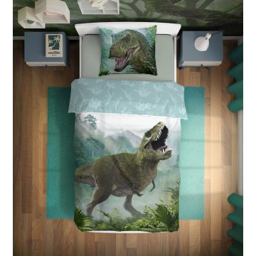 POŚCIEL 140X200+70X90 T-REX 002 ZIELONY