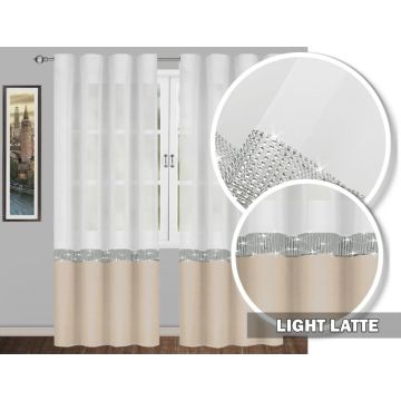 Firana GLAMOUR light latte taśma
