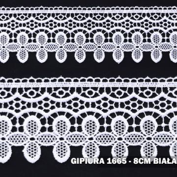 Gipiura motek 1665 8 cm biała