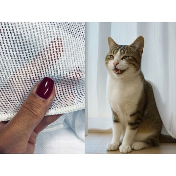 FIRANKA FANTAZYJNA ODPORNA NA ZACIĄGNIĘCIA 300 ANTY-KOTEK BIAŁA – na metry (cena za 1 mb)
