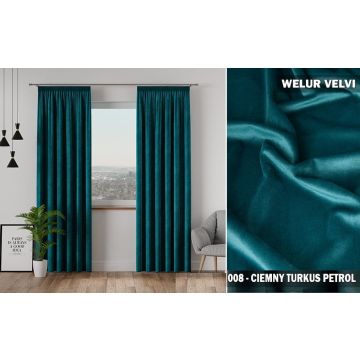 Welur VelVi Ciemny Turkusowy Petrol 008