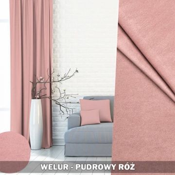 Gotowe zasłony na taśmie SWING RÓŻ