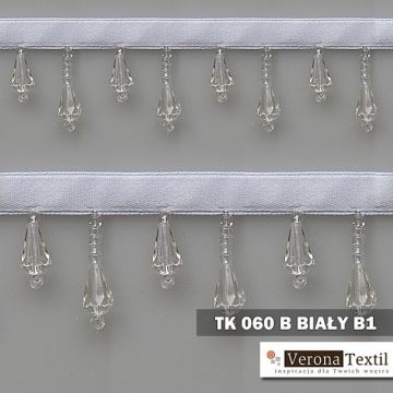 Tasiemka z koralikami 4060 B1 biały