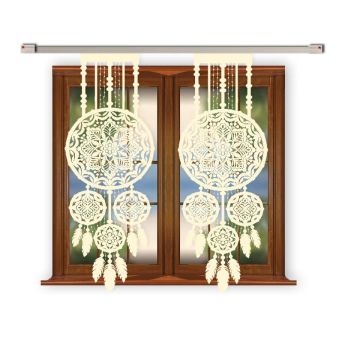 Firana żakardowa 130x45 LEA panel naturalny beż – na metry (cena za 1 mb)