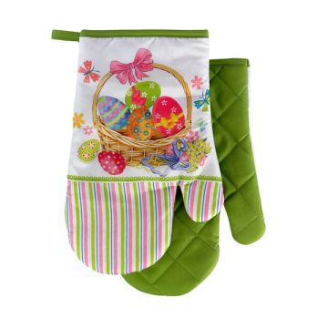 Rękawice Kuchenne z Magnesem Easter Wielkanocy koszyczek