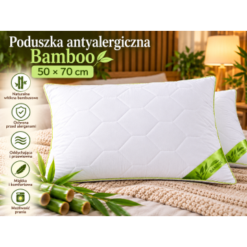 PODUSZKA ANTYALERGICZNA PIKOWANA BAMBOO  AMZ Rozmiar: 50x70