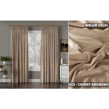 Welur VelVi Ciemny krem 015 140 – na metry (cena za 1 mb)