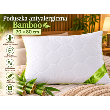 PODUSZKA ANTYALERGICZNA PIKOWANA BAMBOO  AMZ Rozmiar: 70x80