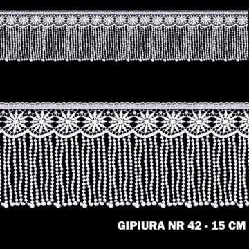 Gipiura motek numer 42 15 cm biała