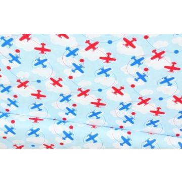 Bawełna Samolociki szer. 160 cm – na metry (cena za 1 mb)