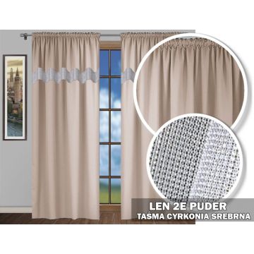 Zasłona 160x145 SR na taśmie cyrkonie puder