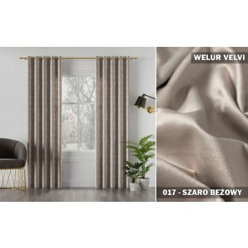 Welur VelVi Szaro-beżowy 017 140 – na metry (cena za 1 mb)