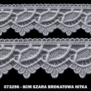 Gipiura 073296 8 cm szara brokatowa nitka