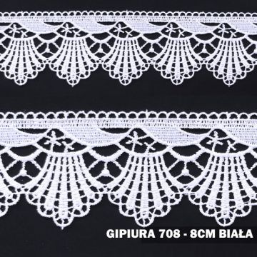 Gipiura motek 708 8 cm biała