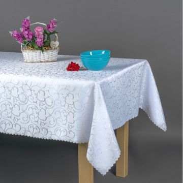 Bieżnik plamoodporny pnącza 60x120 biały wz.022/3