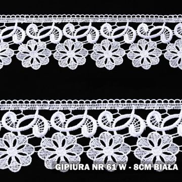 Gipiura motek numer 61W 8 cm biała