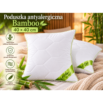 PODUSZKA ANTYALERGICZNA PIKOWANA BAMBOO  AMZ Rozmiar: 40x40