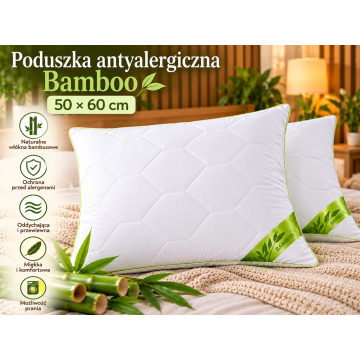 PODUSZKA ANTYALERGICZNA PIKOWANA BAMBOO  AMZ Rozmiar: 50x60